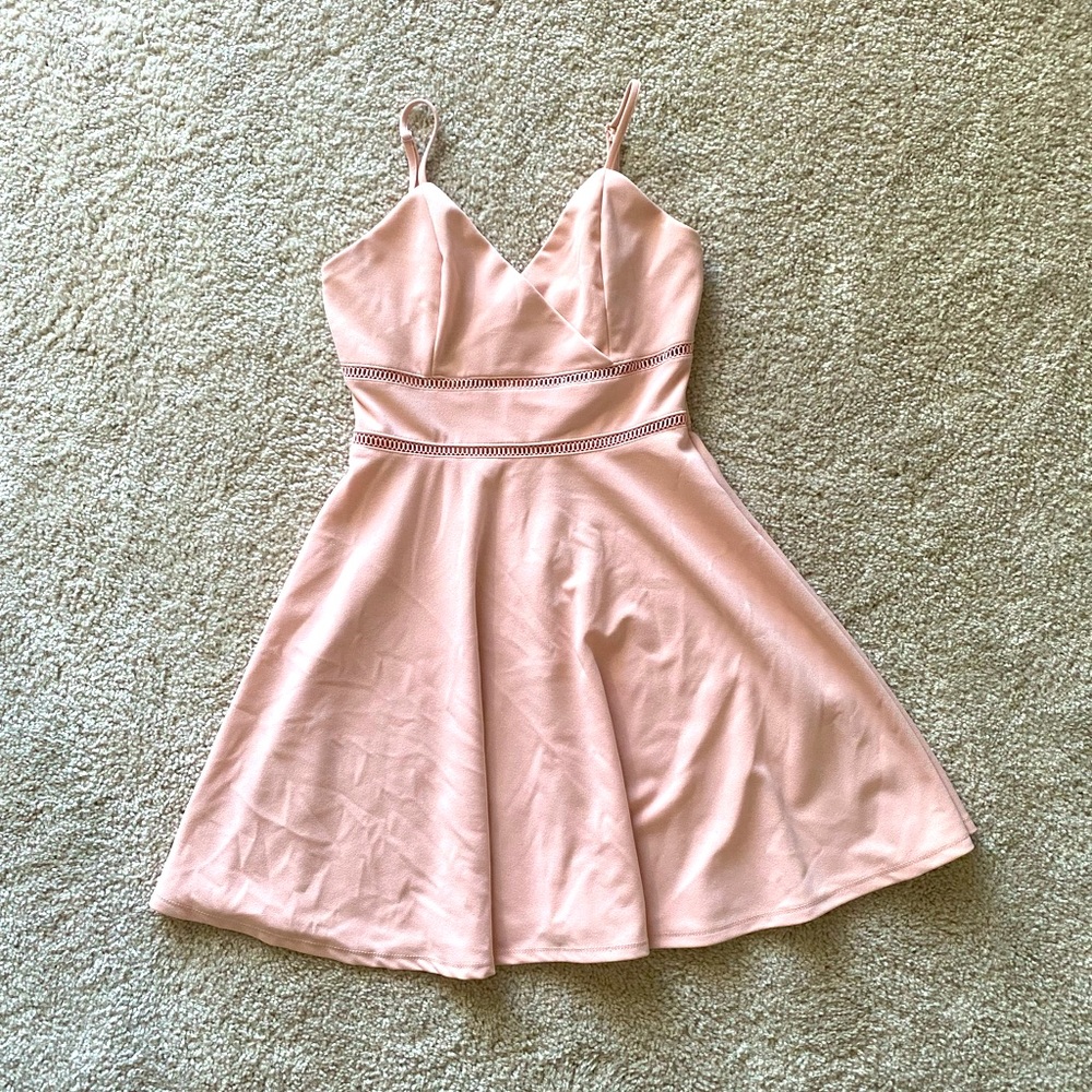 Francescas Light Pink Fit & Flare Mini Dress